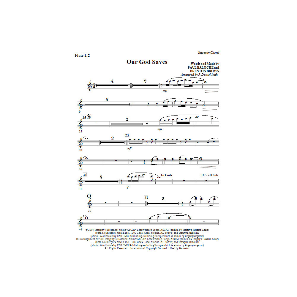 Our God Saves - Flute 1 & 2
