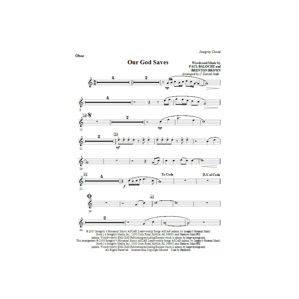 Our God Saves - Oboe