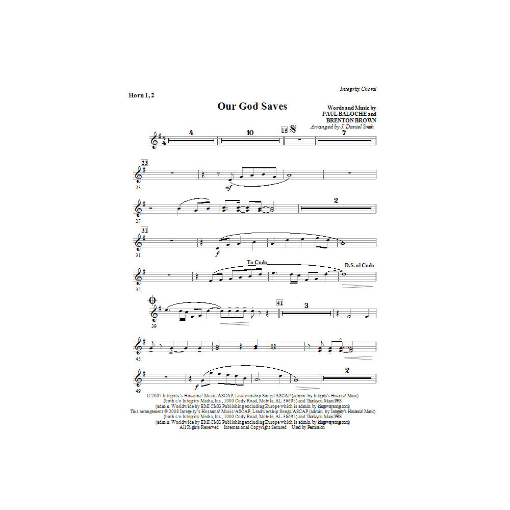 Our God Saves - Horn 1 & 2