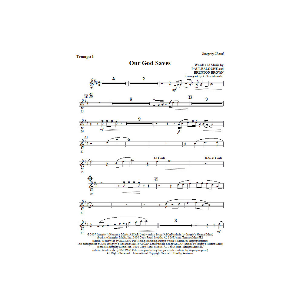 Our God Saves - Bb Trumpet 1