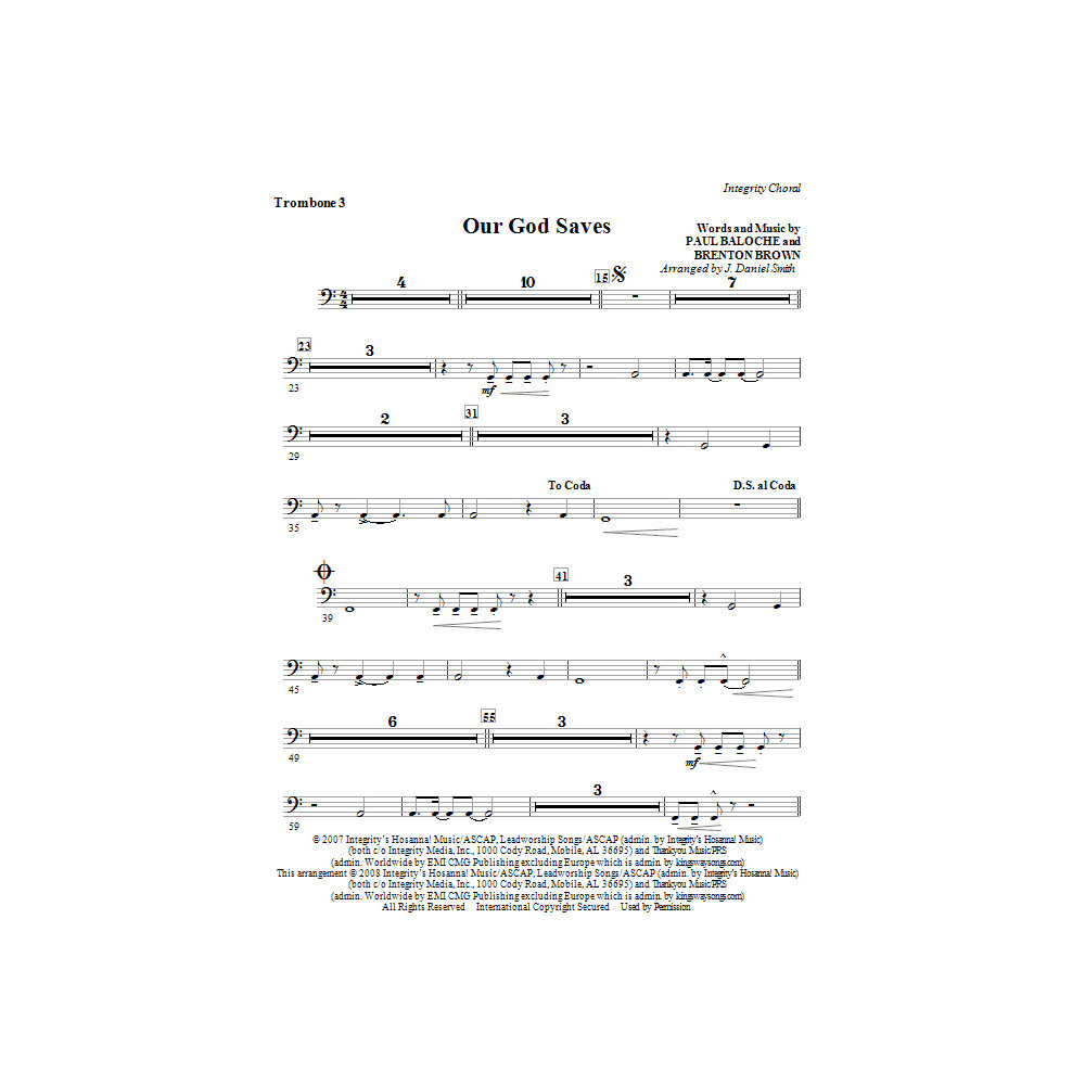 Our God Saves - Trombone 3