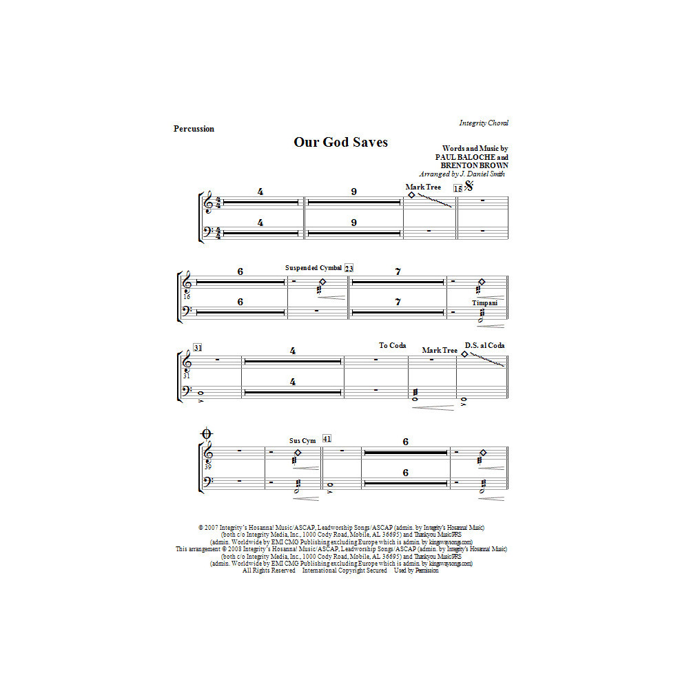 Our God Saves - Percussion
