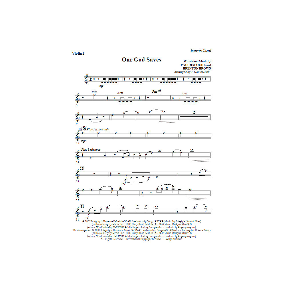Our God Saves - Violin 1