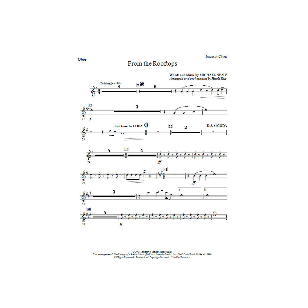 From The Rooftops - Oboe