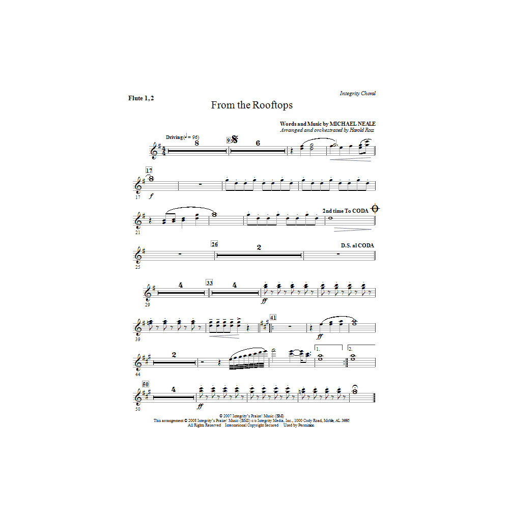 From The Rooftops - Flute 1 & 2