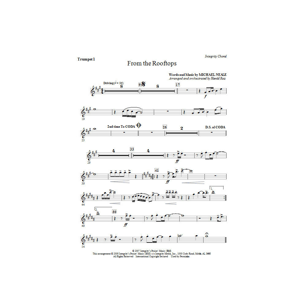 From The Rooftops - Bb Trumpet 1