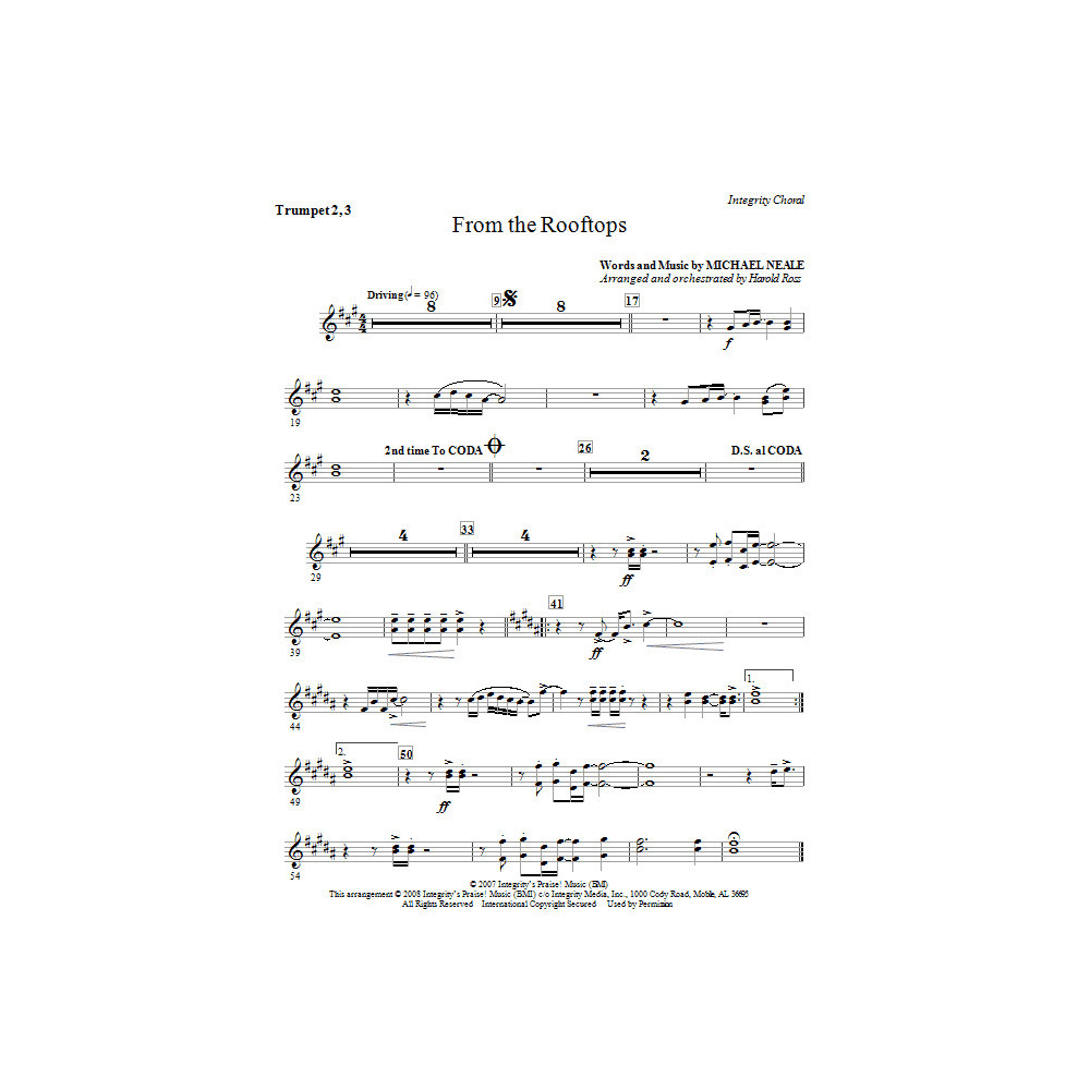 From The Rooftops - Bb Trumpet 2,3