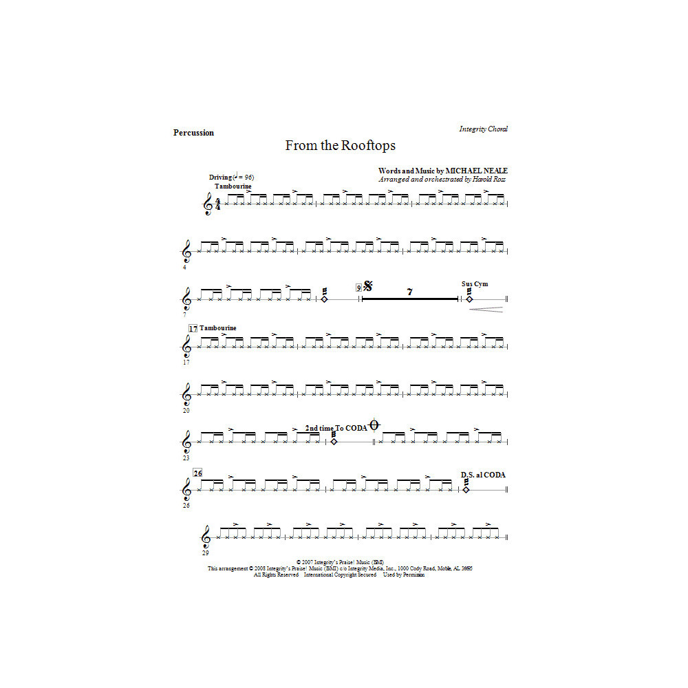 From The Rooftops - Percussion