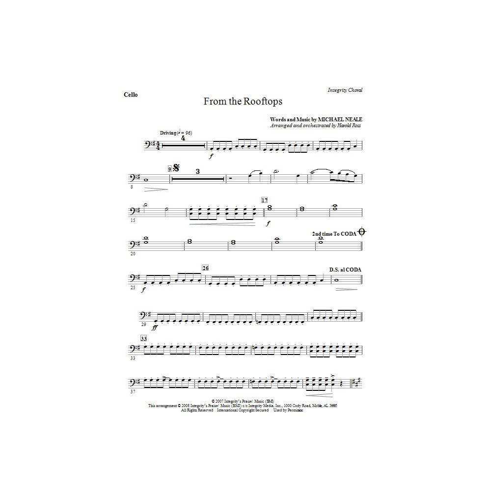 From The Rooftops - Cello