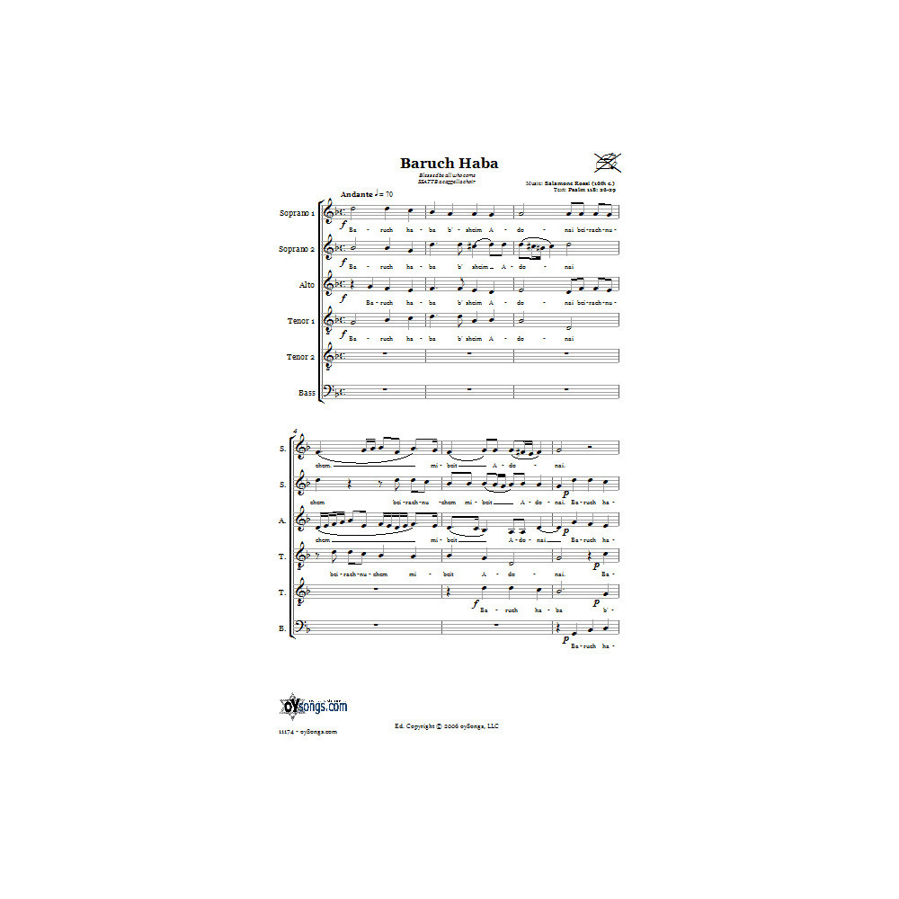 Baruch Haba (Gesegnet sei alle, die kommen)