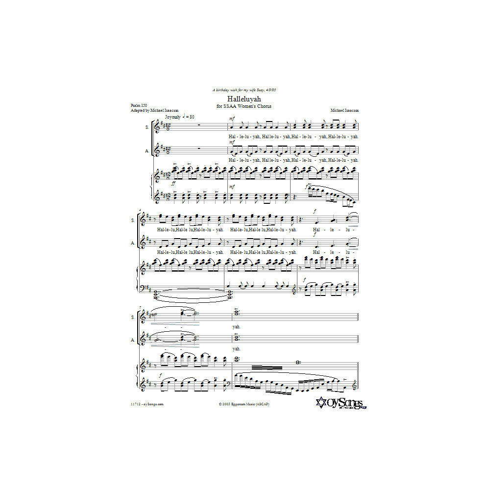 Halleluyah (Psalm 150)