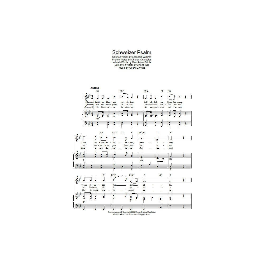 Schweizer Psalm (Swiss National Anthem)