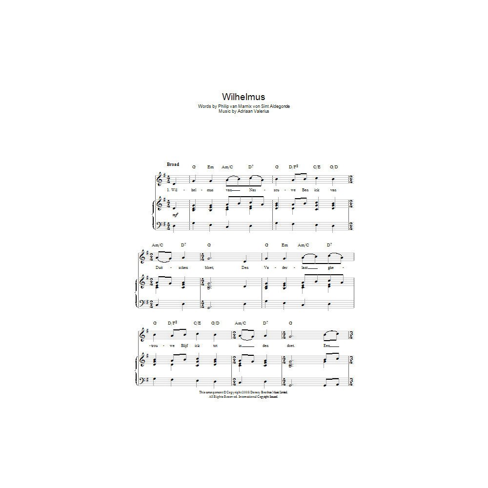 Wilhelmus (Nationalhymne der Niederlande)