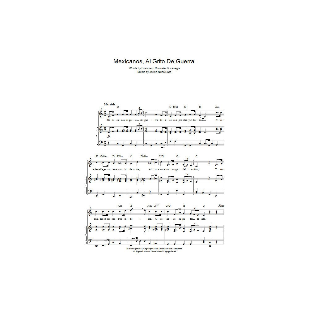 Mexicanos, Al Grito De Guerra (Mexican National Anthem)