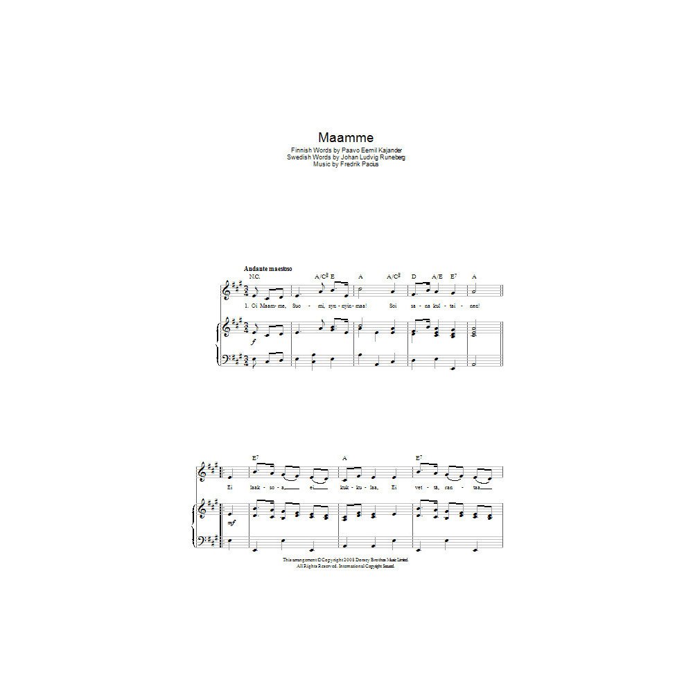 Maamme (Finnish National Anthem)