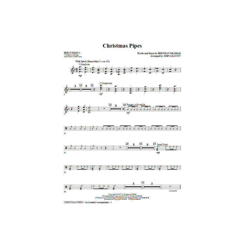 Christmas Pipes - Percussion 1