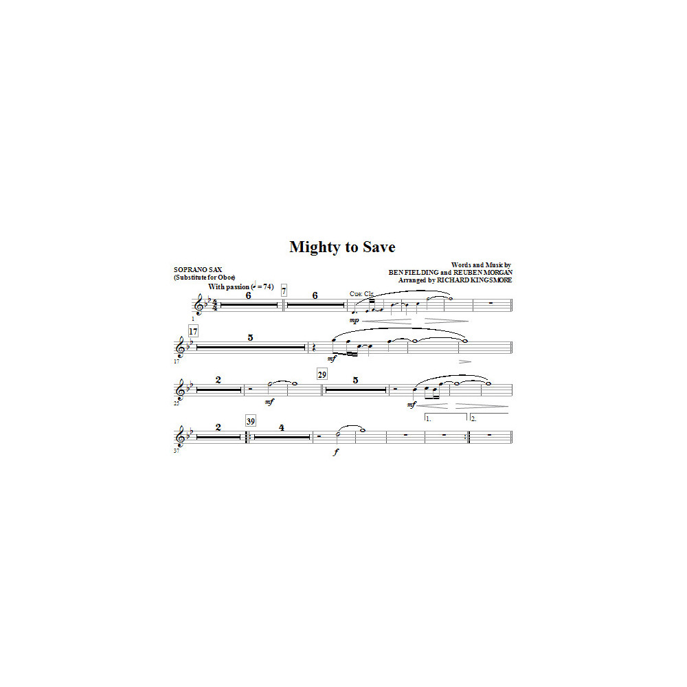 Mighty To Save - Soprano Sax (sub. Oboe)