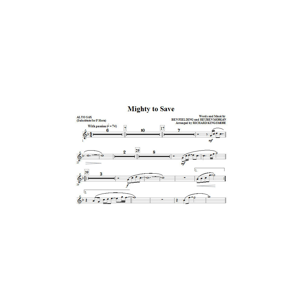 Mighty To Save - Alto Sax 1 & 2 (Sub. Horn)