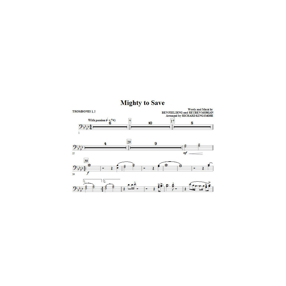 Mighty To Save - Trombone 1 & 2