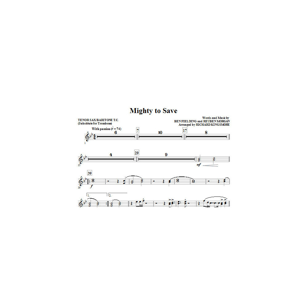 Mighty To Save - Bb Tenor Sax/Bar. TC (Trb 1,2)