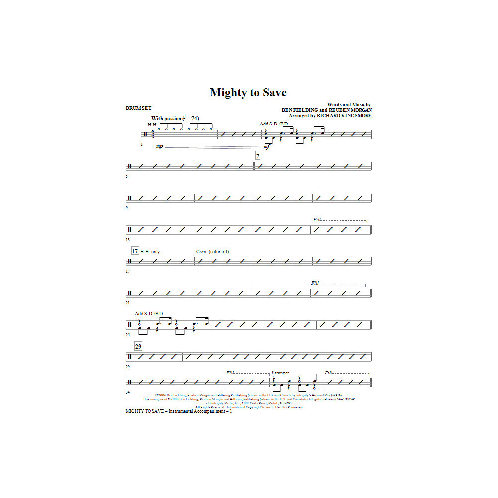 Mighty To Save - Drum Set