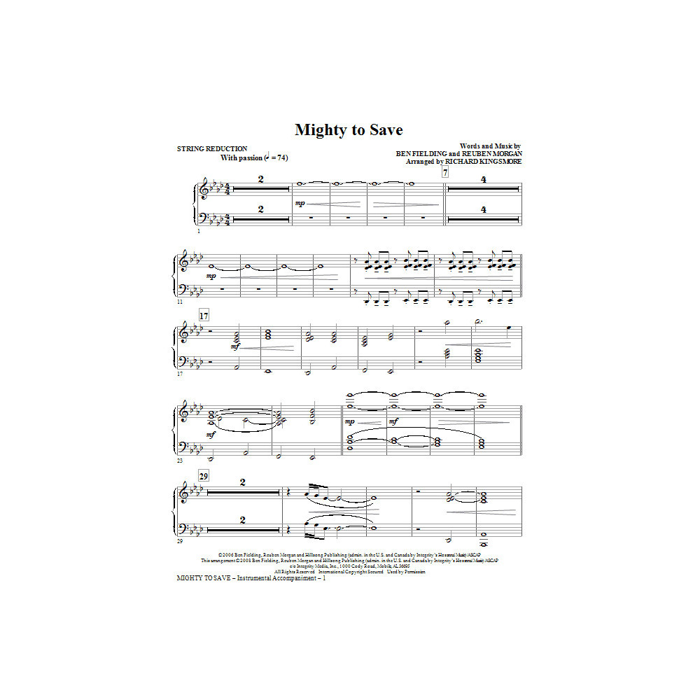 Mighty To Save - Keyboard String Reduction