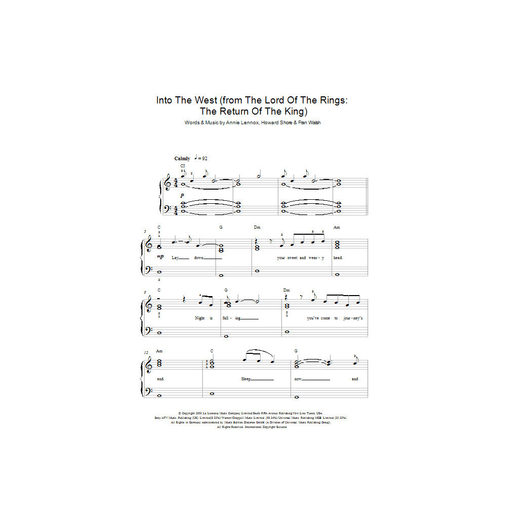 Into The West (from The Lord Of The Rings: The Return Of The King)