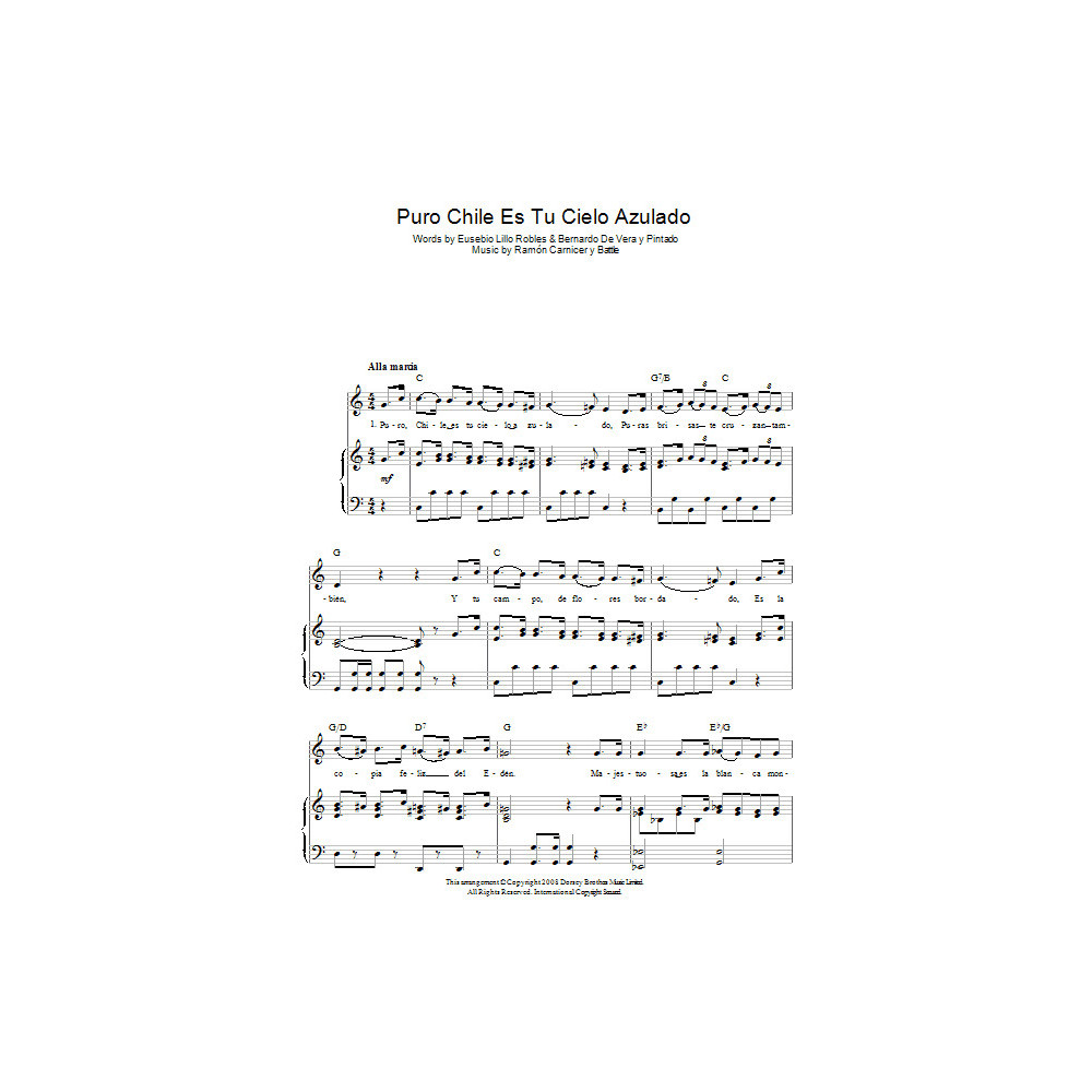 Puro Chile Es Tu Cielo Azulado (Chilean National Anthem)