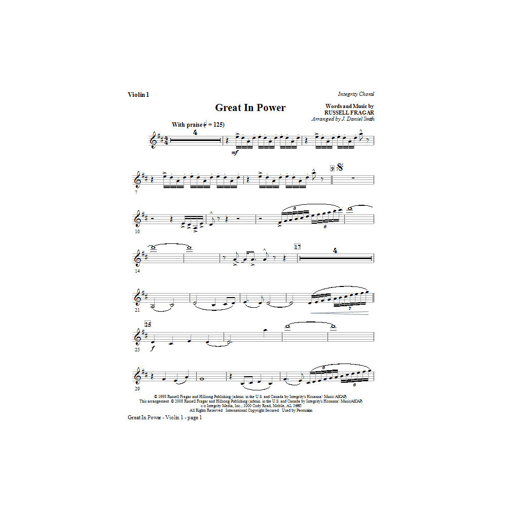 Großartig in der Kraft - Violine 1