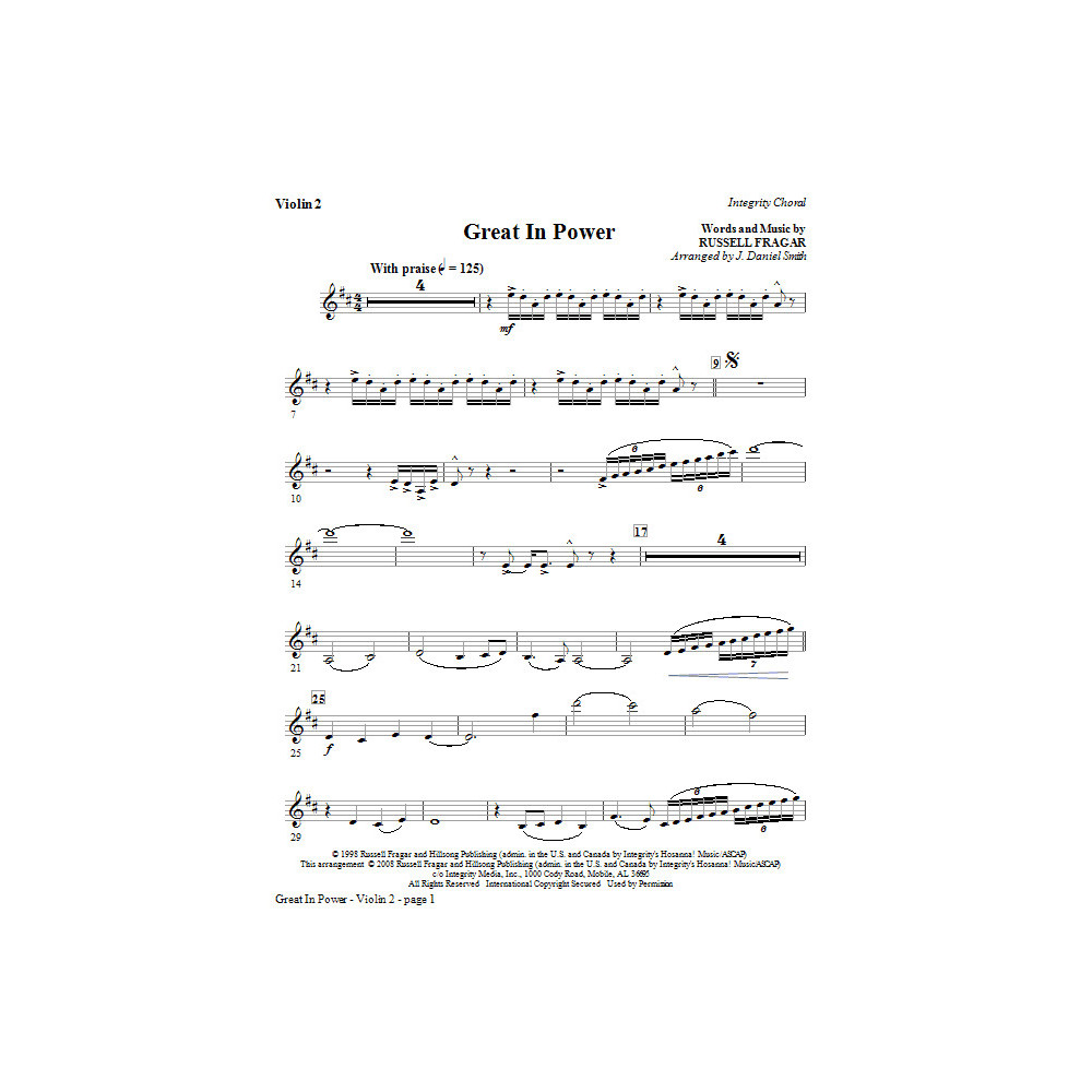 Groß in der Kraft - Violine 2