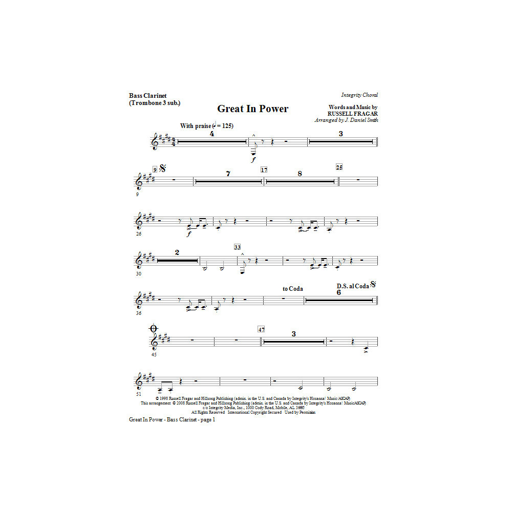 Great In Power - Bass Clarinet (Tuba sub)