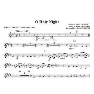 O Holy Night - Bass Clarinet (Sub. Cello)