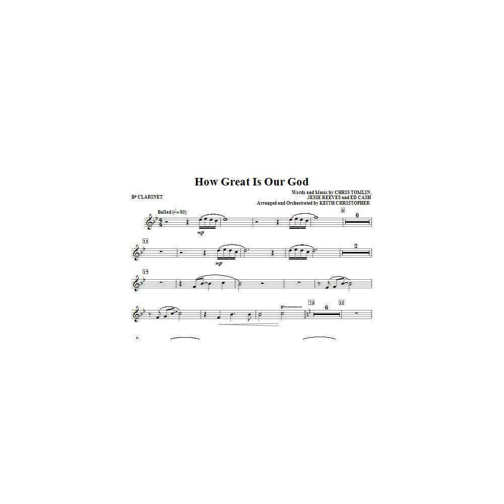 How Great Is Our God - Bb Clarinet