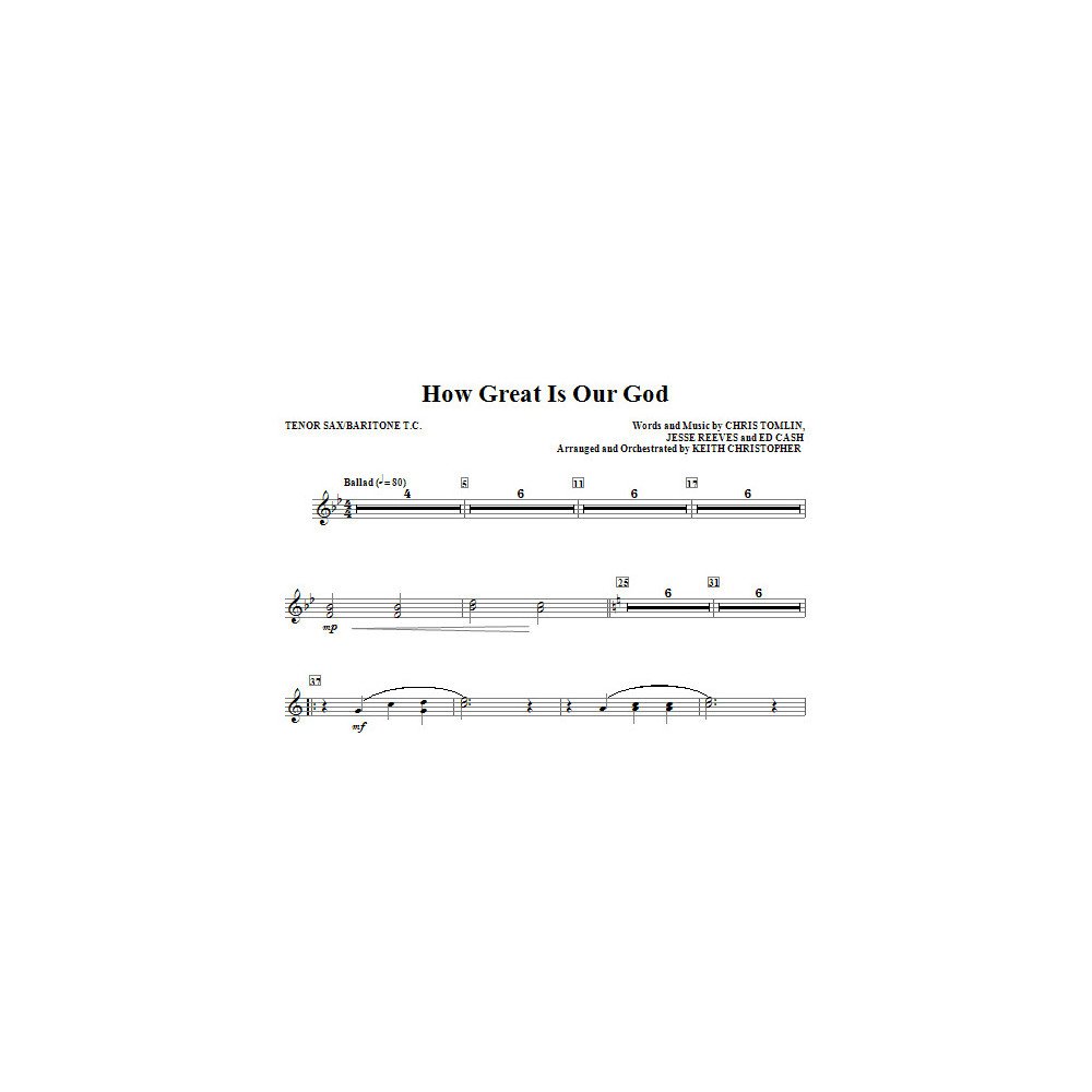 How Great Is Our God - Bb Tenor Sax/Baritone TC