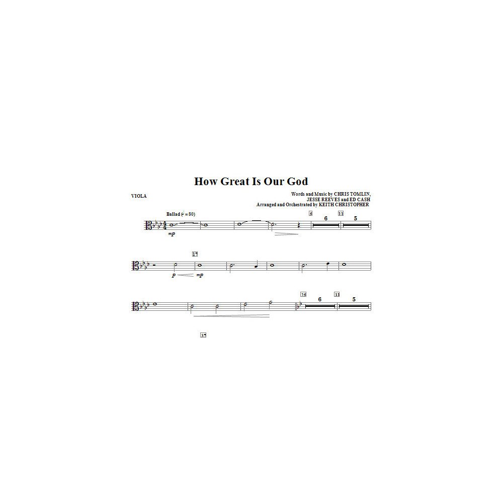 How Great Is Our God - Viola