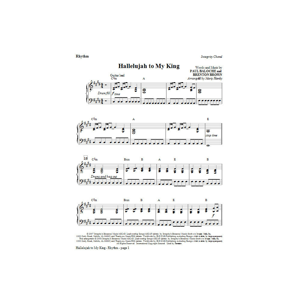 Halleluja Für Meinen König - Rhythmus
