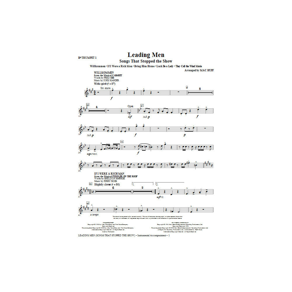 Leading Men: Songs That Stopped The Show (Medley) - Trompete 1