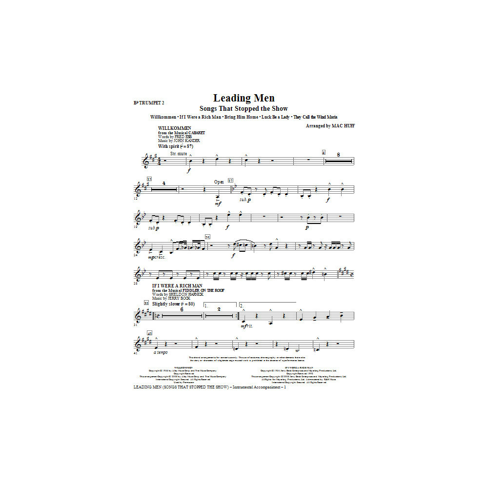 Leading Men: Songs That Stopped The Show (Medley) - Trompete 2