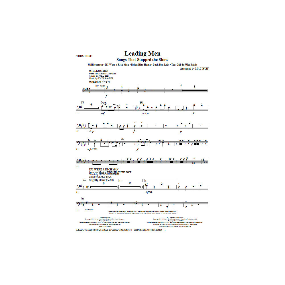 Leading Men: Songs That Stopped The Show (Medley) - Posaune