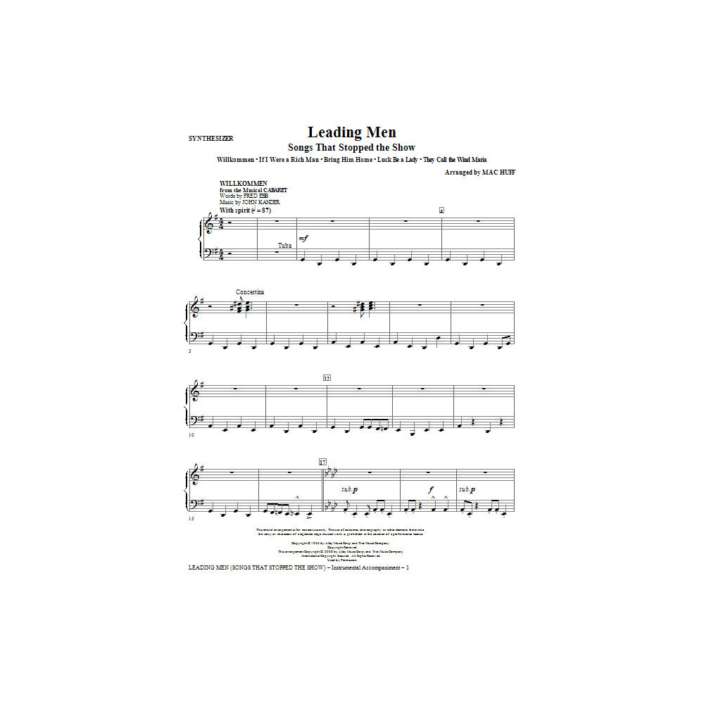 Leading Men: Lieder, Die Die Show Stoppten (Medaile) - Synthesizer