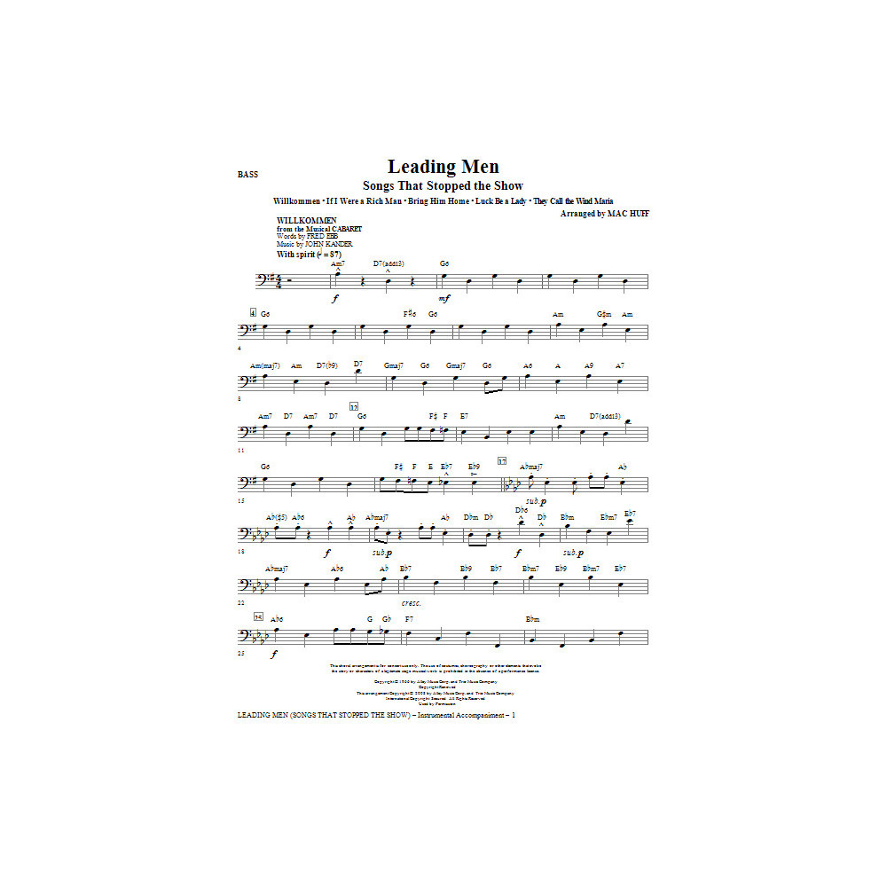 Leading Men: Songs That Stopped The Show (Medley) - Bass