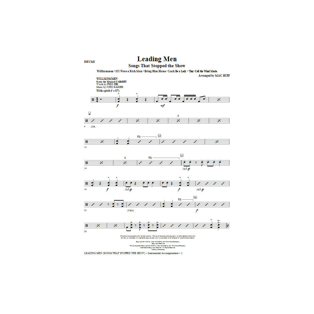 Leading Men: Songs That Stopped The Show (Medley) - Schlagzeug