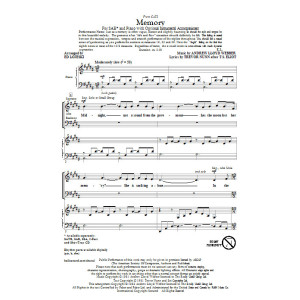 „Memory“ (aus Cats) (arr. Ed Lojeski)