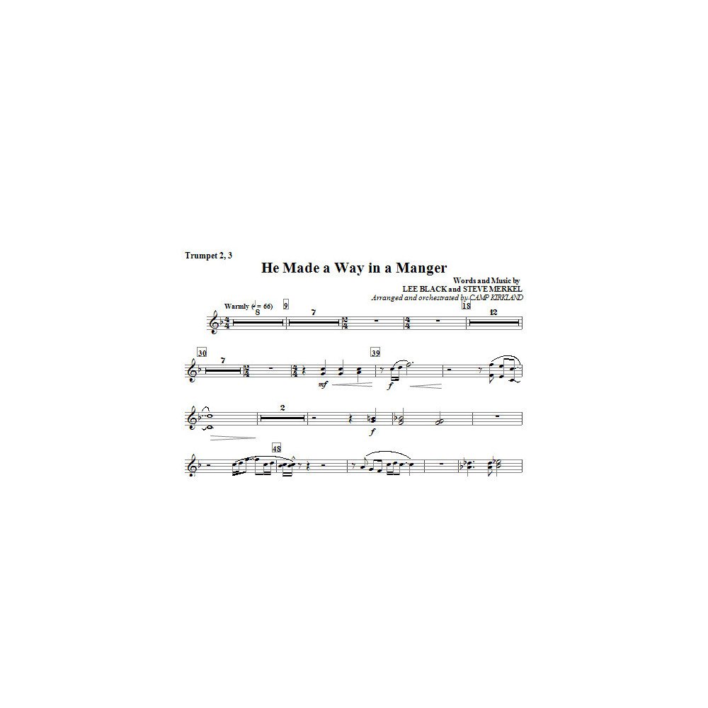 He Made A Way In A Manger - Bb Trumpet 2,3