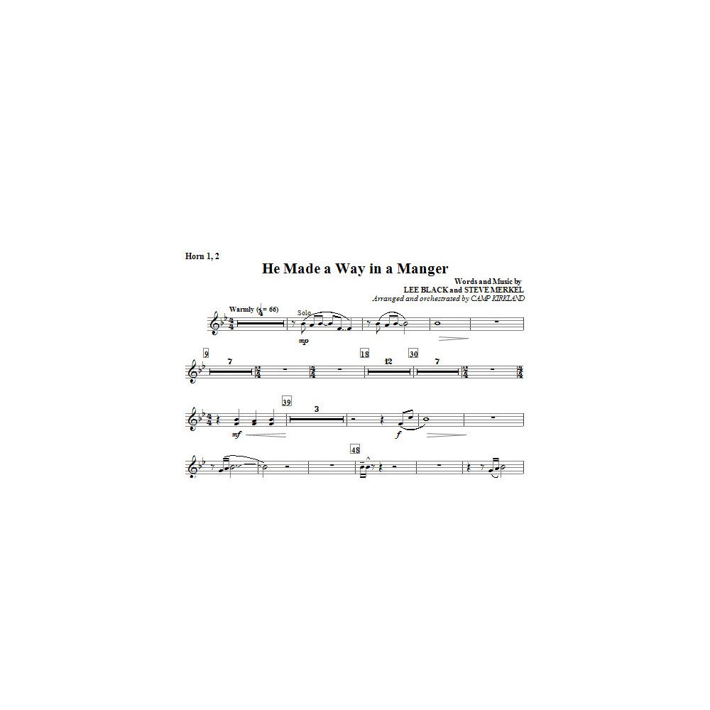 He Made A Way In A Manger - F Horn 1,2