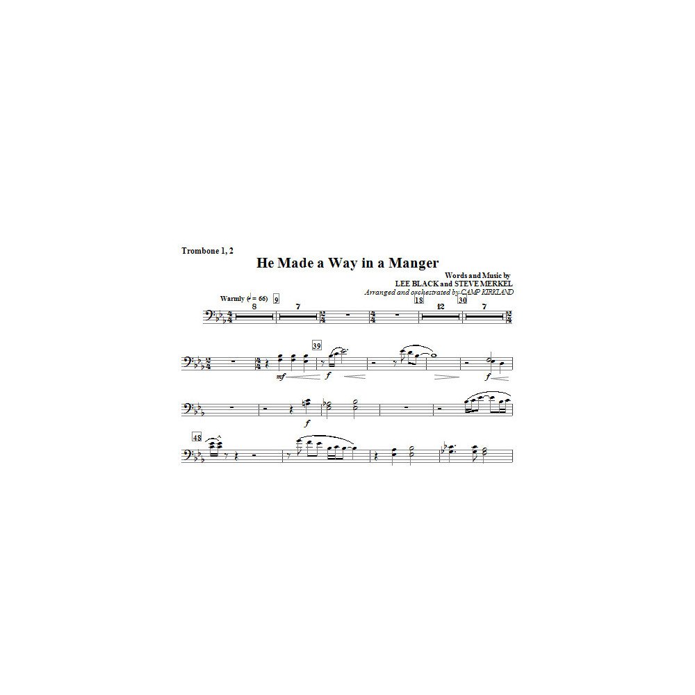 He Made A Way In A Manger - Trombone 1, 2