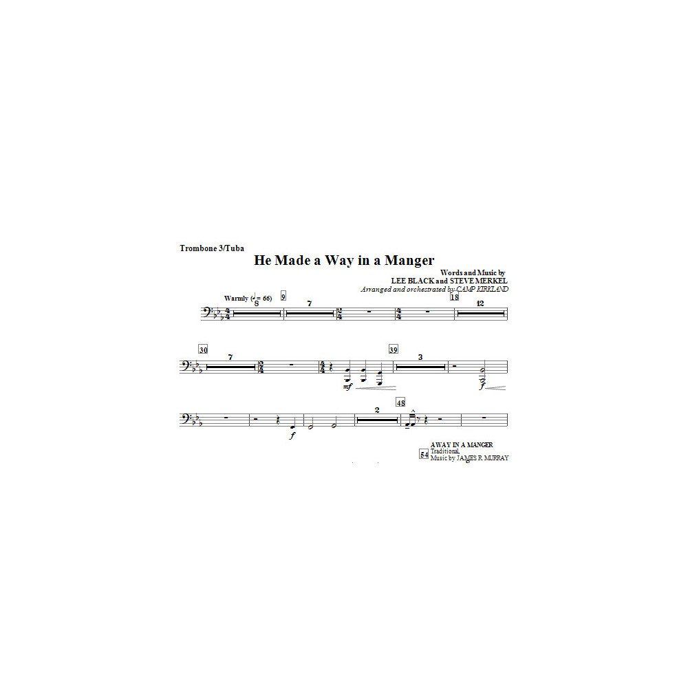 He Made A Way In A Manger - Trombone 3/Tuba