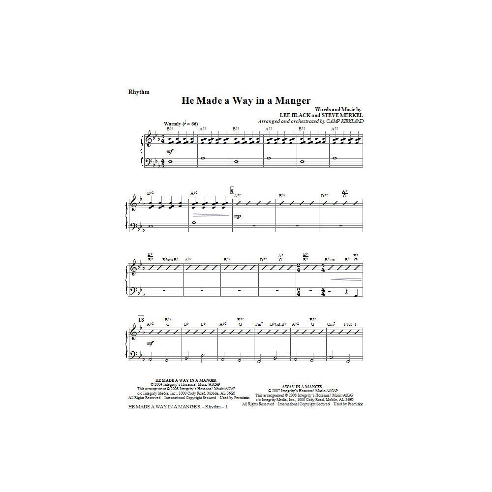 He Made A Way In A Manger - Rhythm