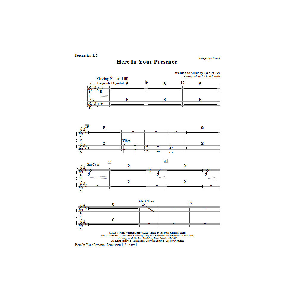 Here In Your Presence - Percussion 1 & 2