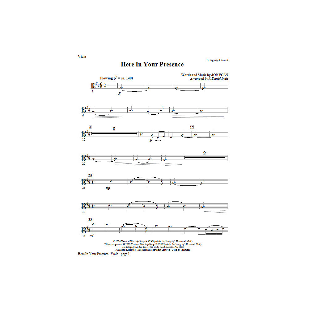 Here In Your Presence - Viola